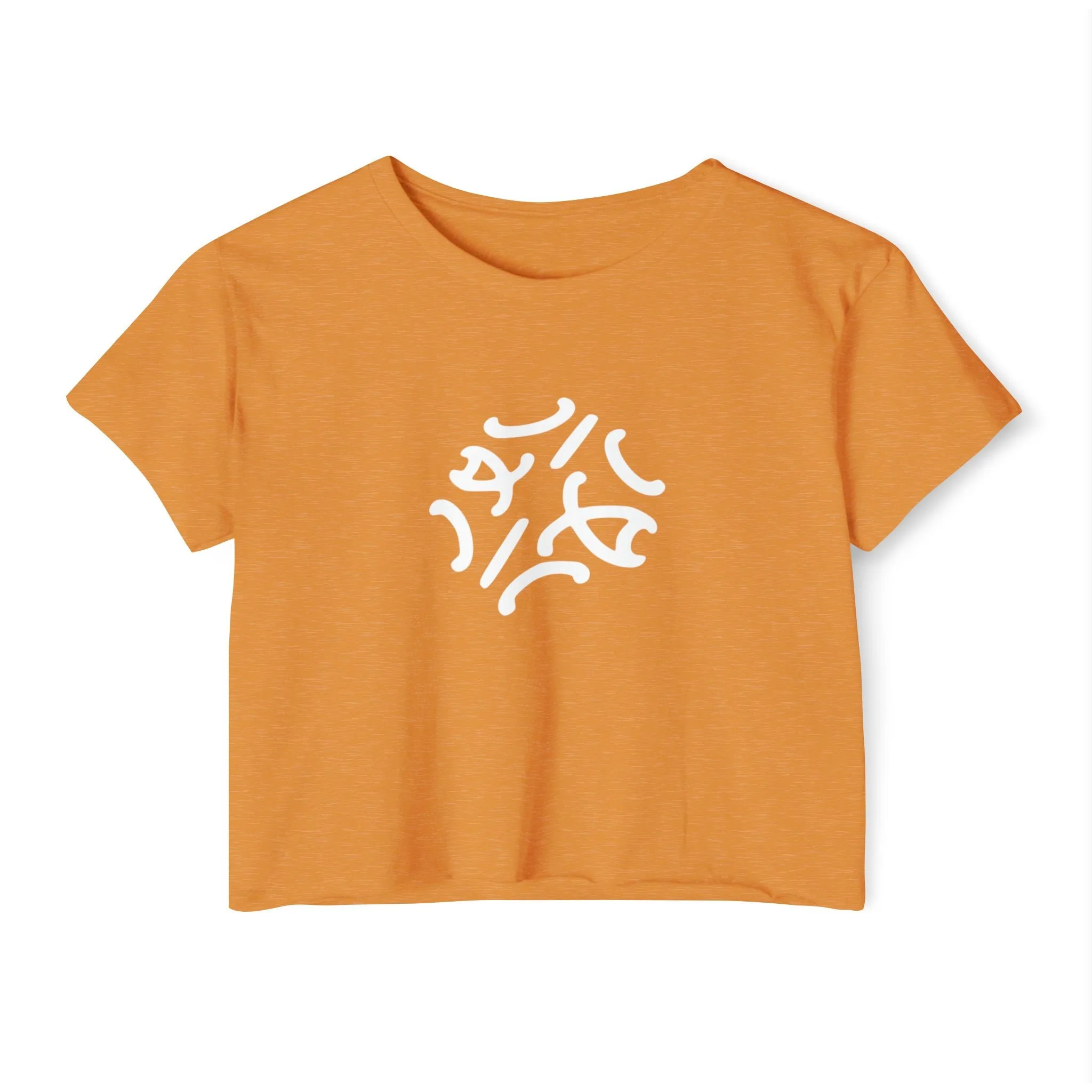 Festival Circle Crop Top — Minimal Black Symbol Graphic