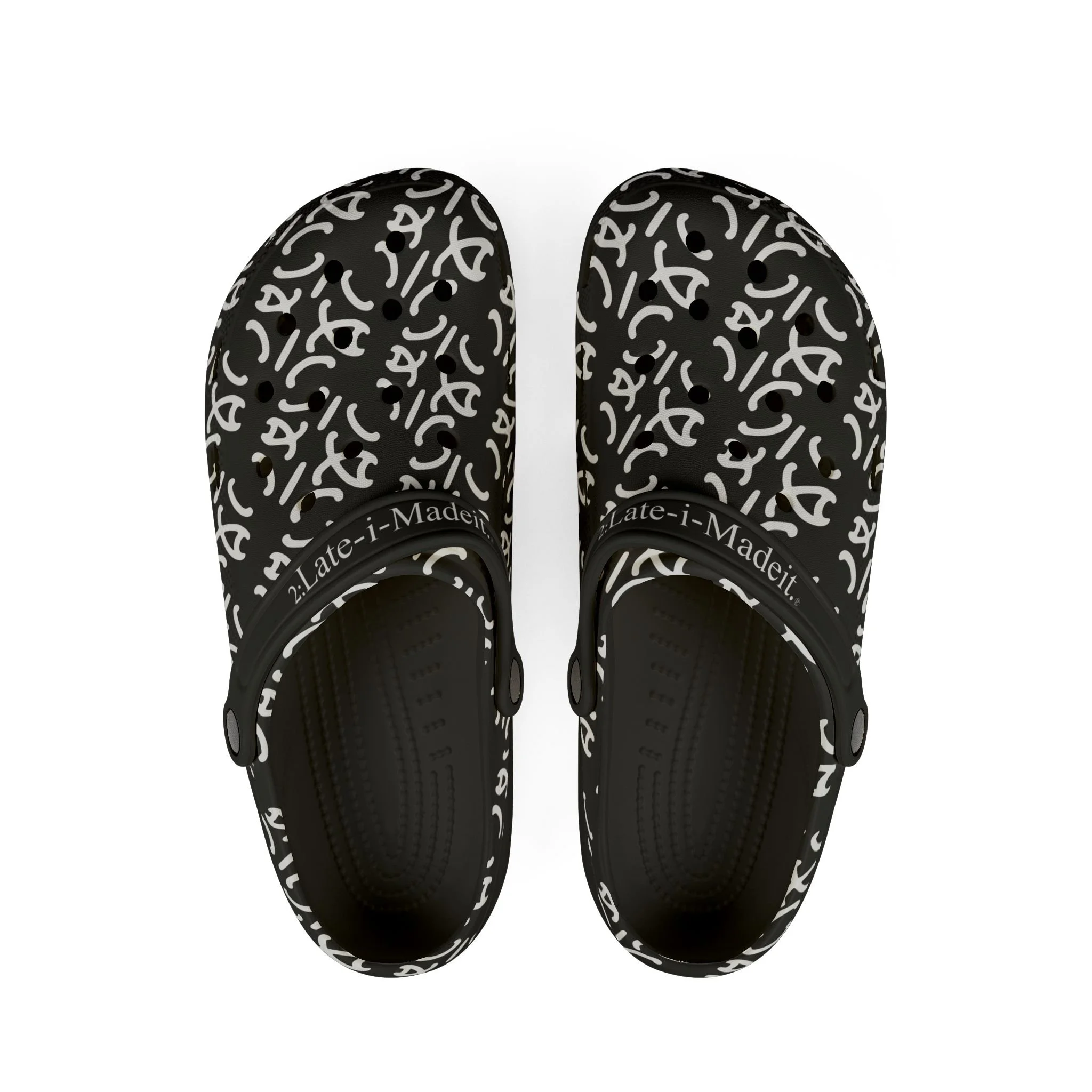2:Late-iMadeit.® EVA Foam Clogs — Glyph Pattern