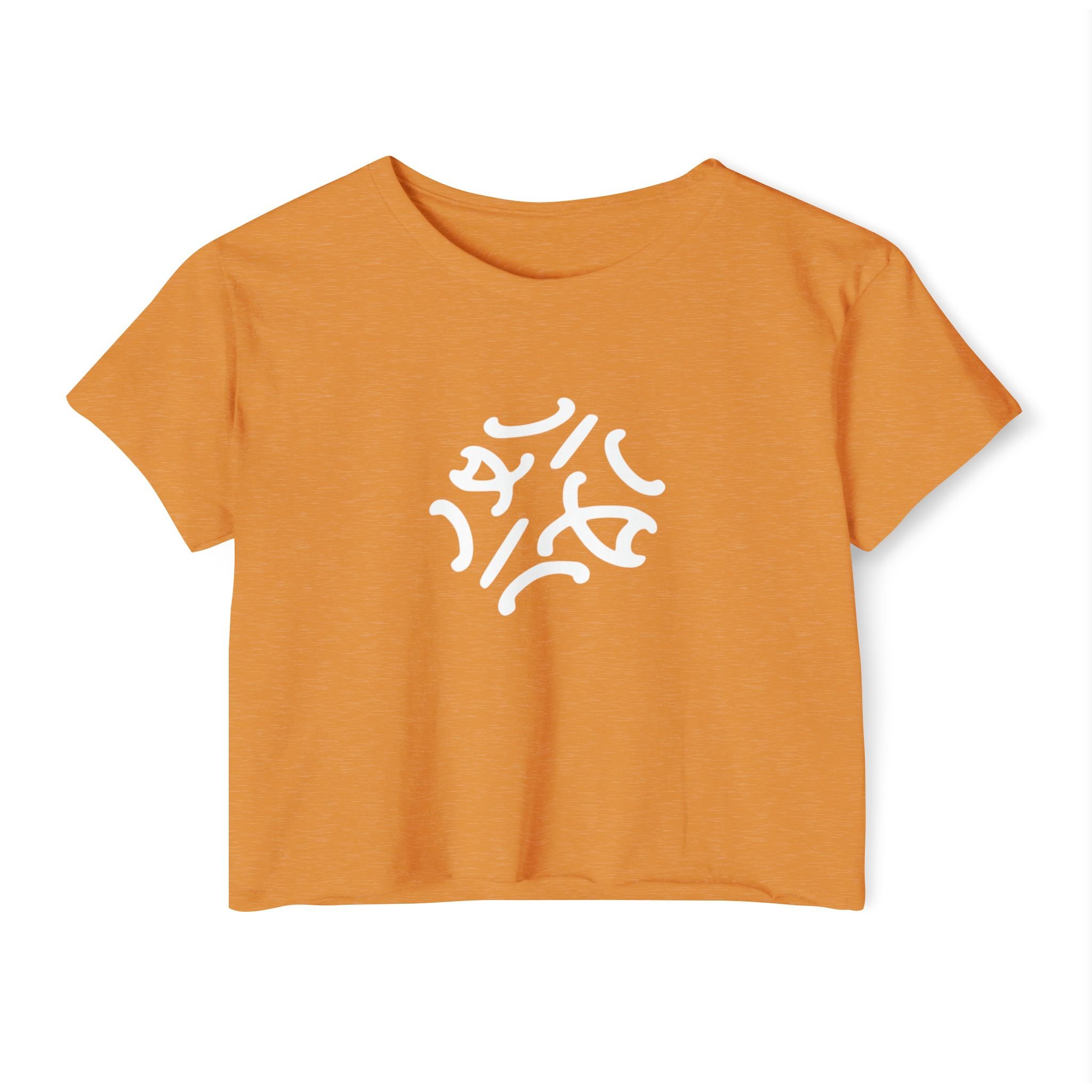 Festival Circle Crop Top — Minimal Black Symbol Graphic