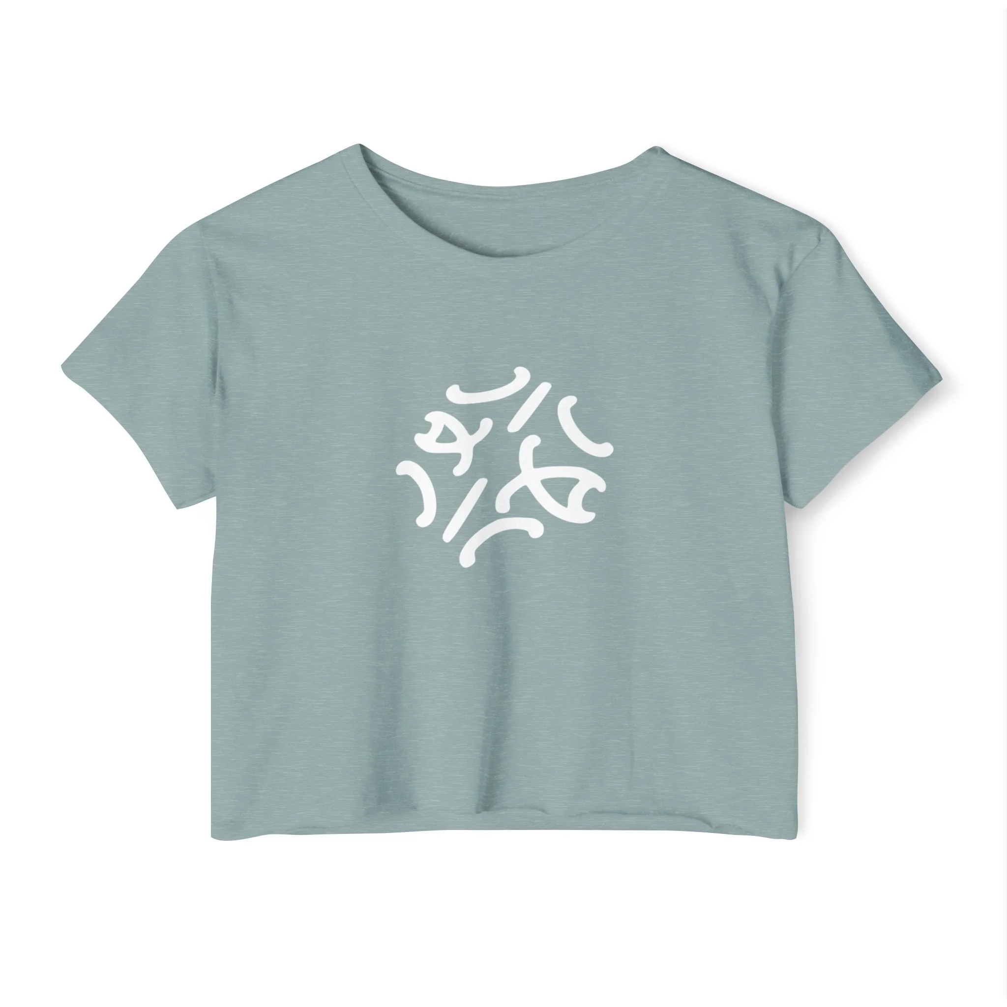 Festival Circle Crop Top — Minimal Black Symbol Graphic