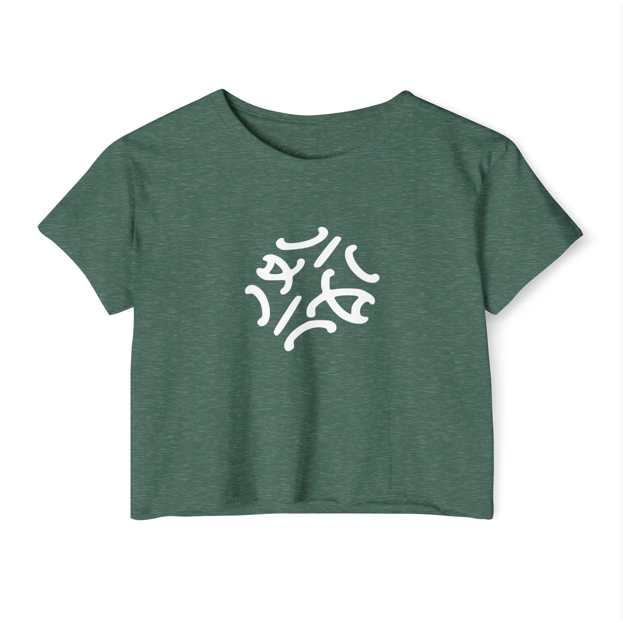 Festival Circle Crop Top — Minimal Black Symbol Graphic