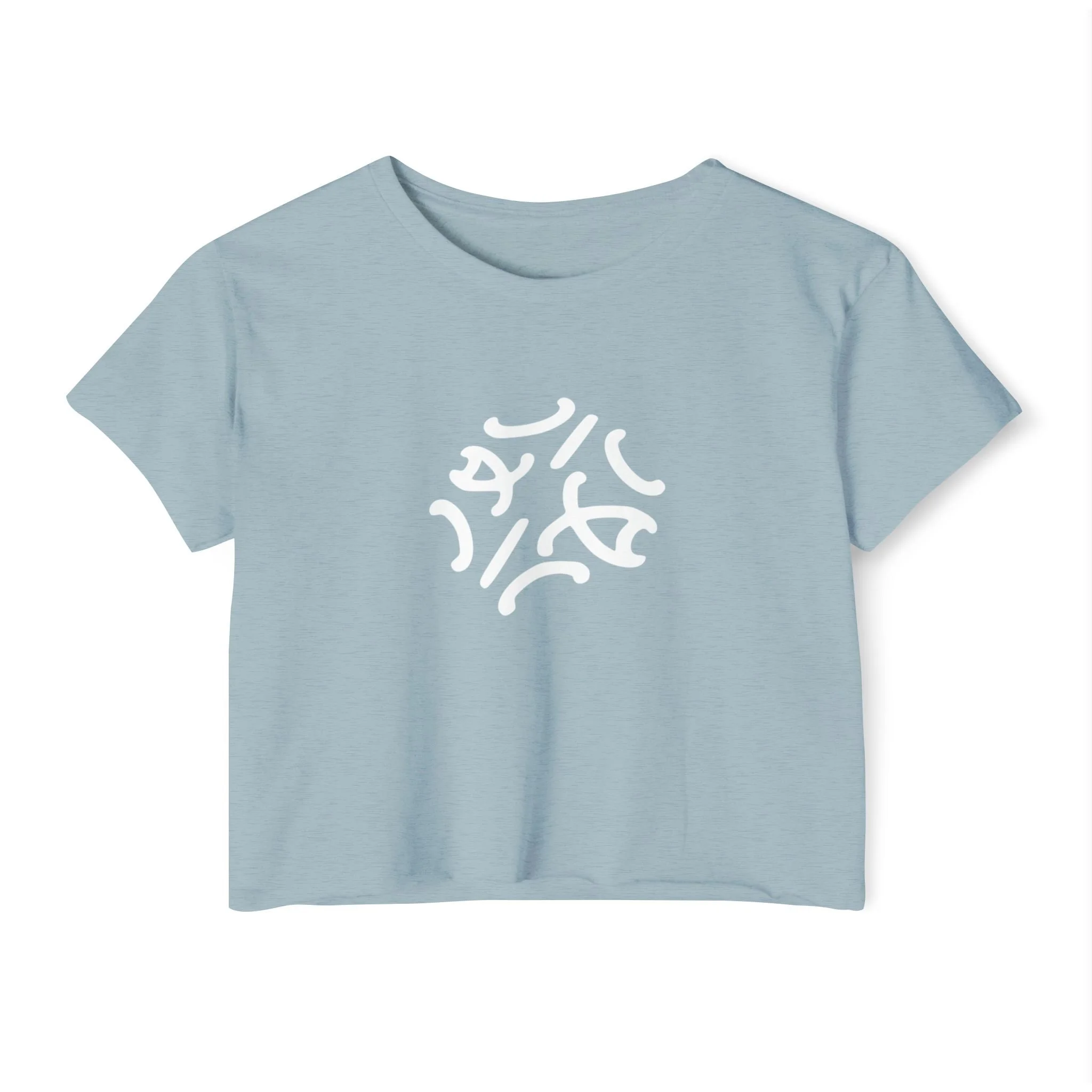 Festival Circle Crop Top — Minimal Black Symbol Graphic