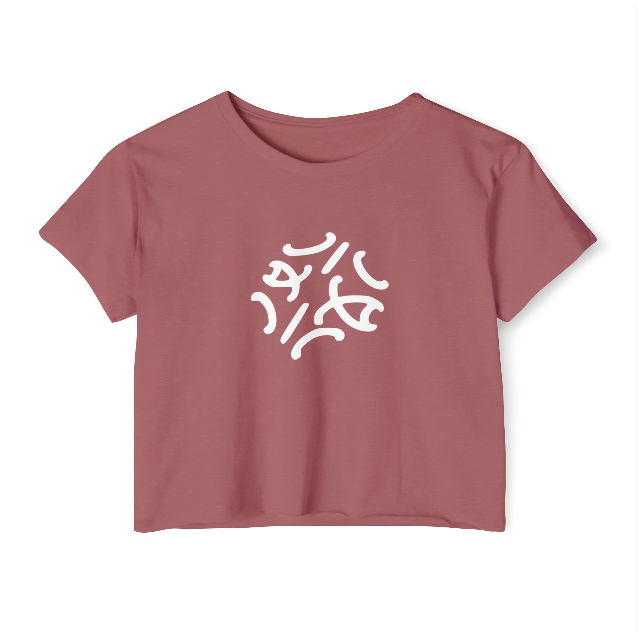 Festival Circle Crop Top — Minimal Black Symbol Graphic