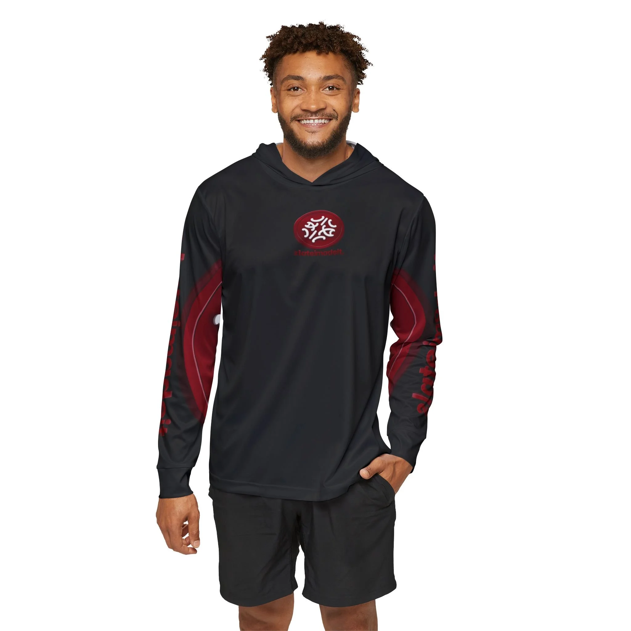 2:Late-iMadeit.® Men's Sport's Warmup Hoodie Black