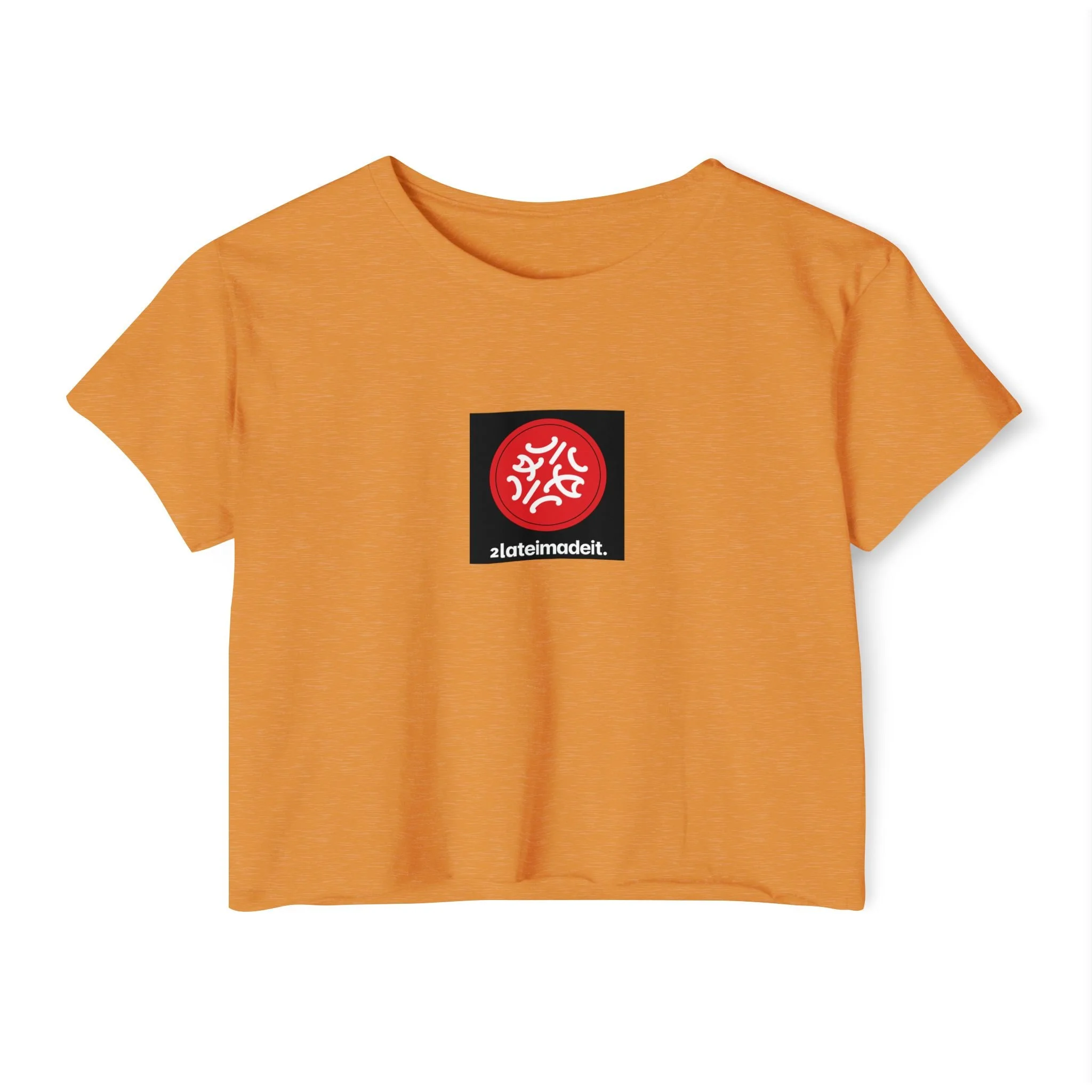 Festival Circle Crop Top — Minimal Black Symbol Graphic