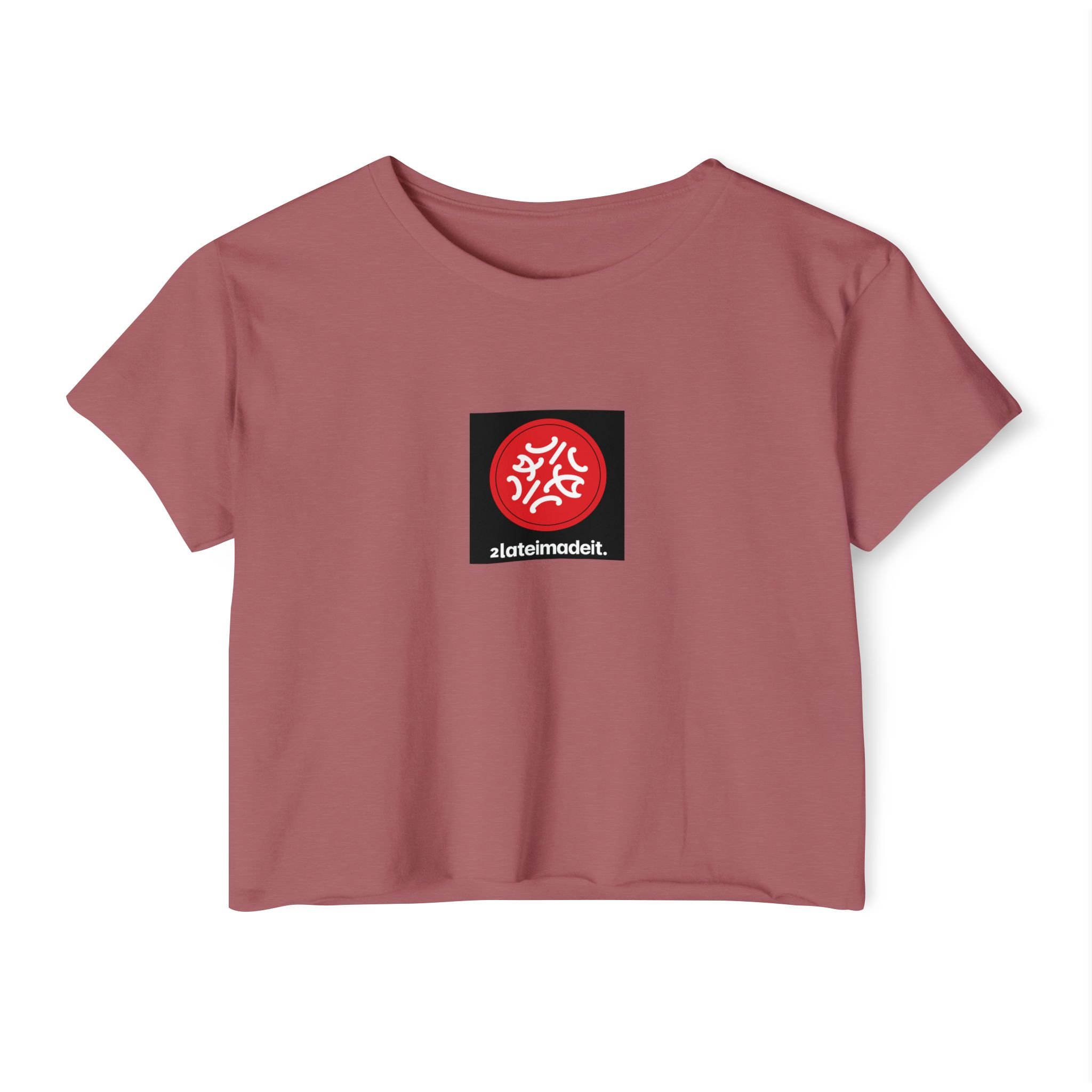 Festival Circle Crop Top — Minimal Black Symbol Graphic