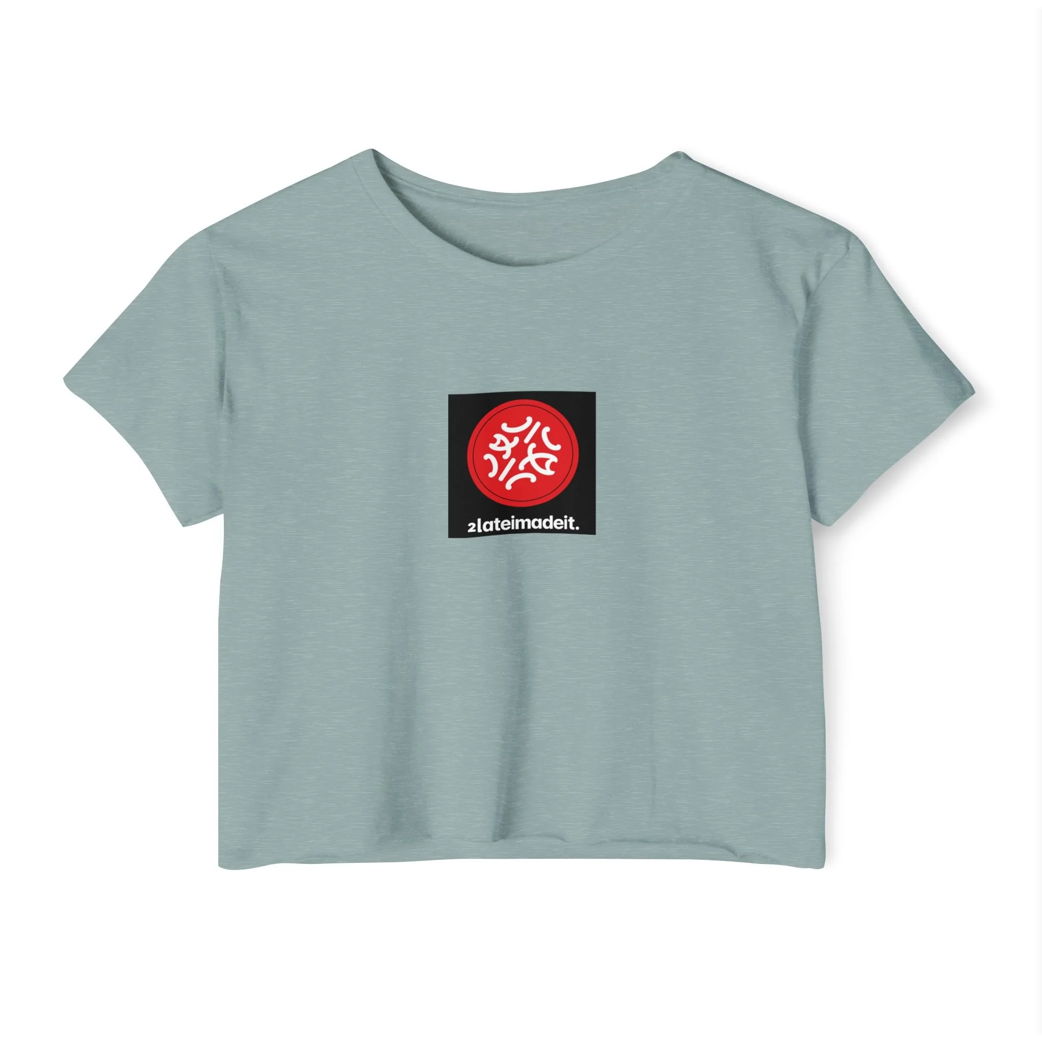 Festival Circle Crop Top — Minimal Black Symbol Graphic