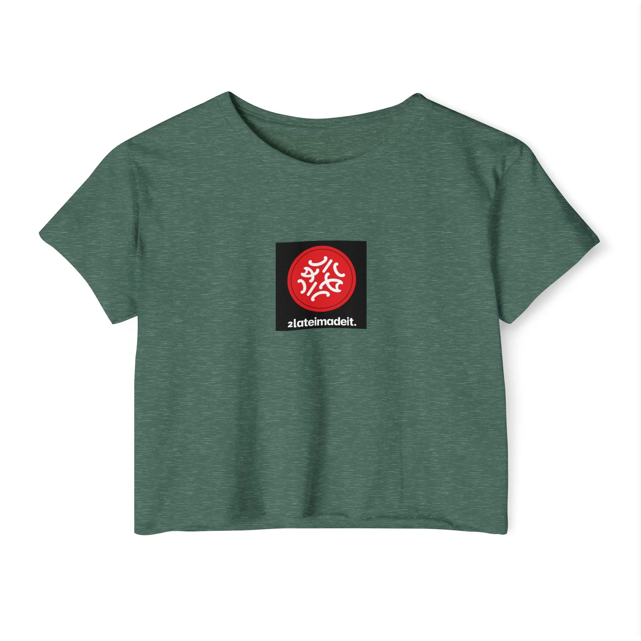 Festival Circle Crop Top — Minimal Black Symbol Graphic