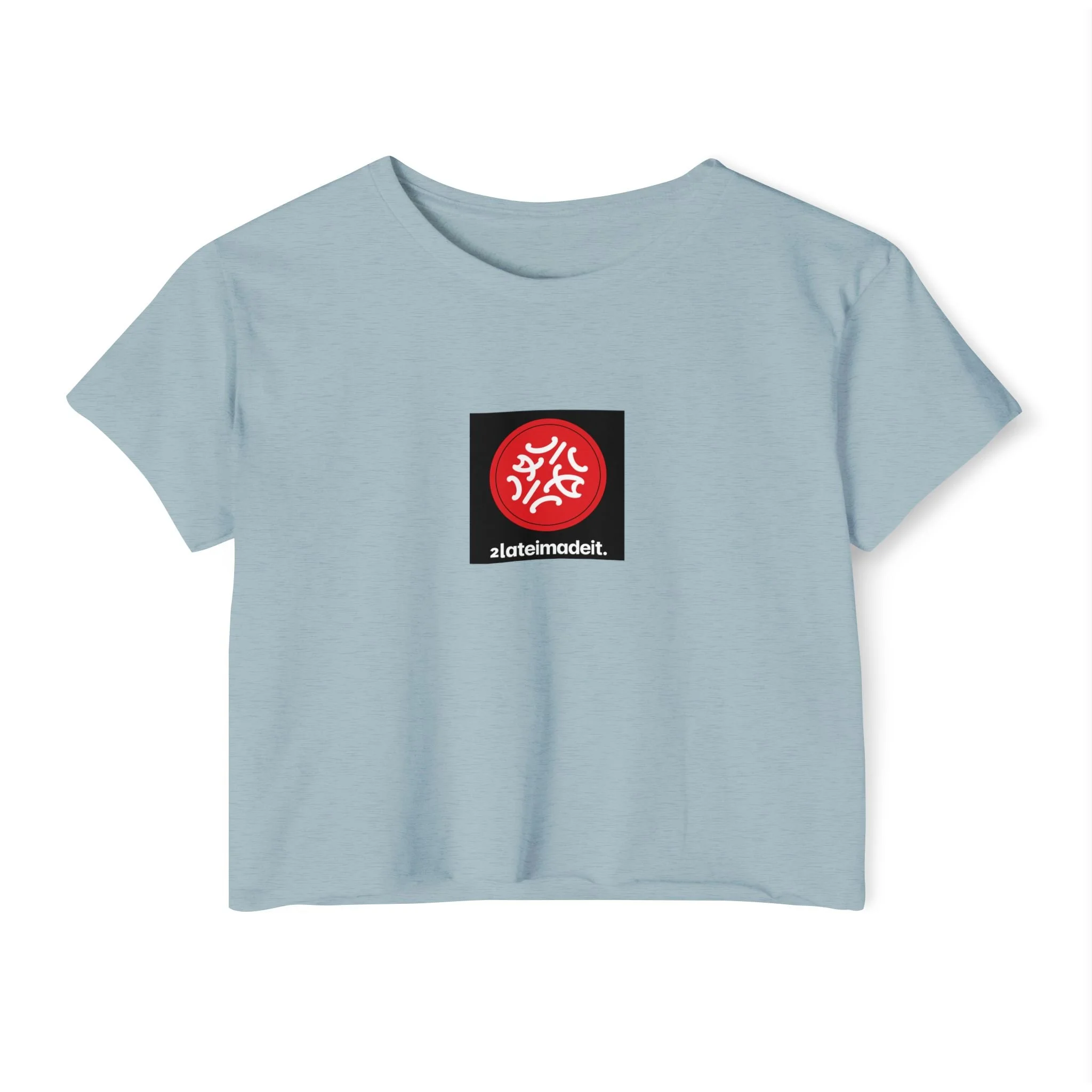 Festival Circle Crop Top — Minimal Black Symbol Graphic