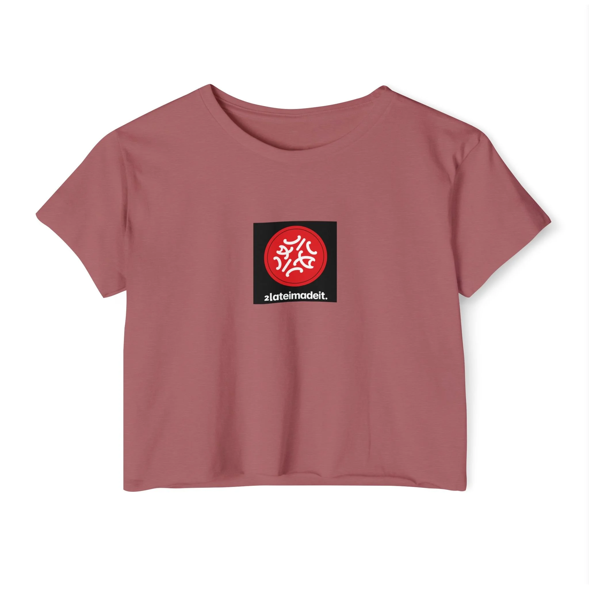 Festival Circle Crop Top — Minimal Black Symbol Graphic