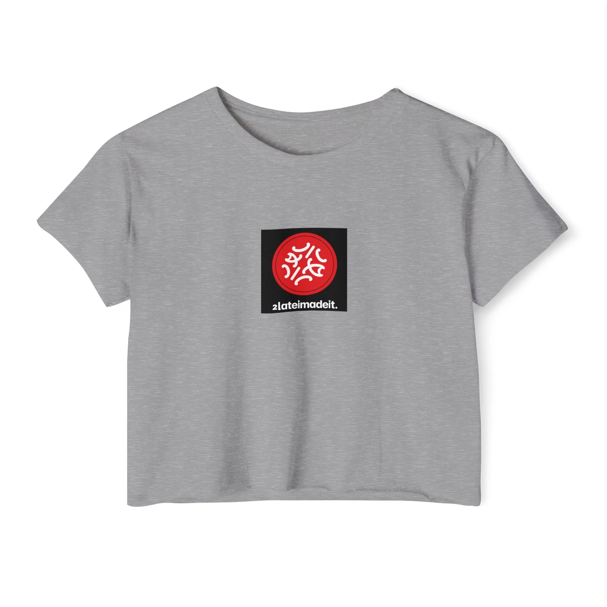 Festival Circle Crop Top — Minimal Black Symbol Graphic