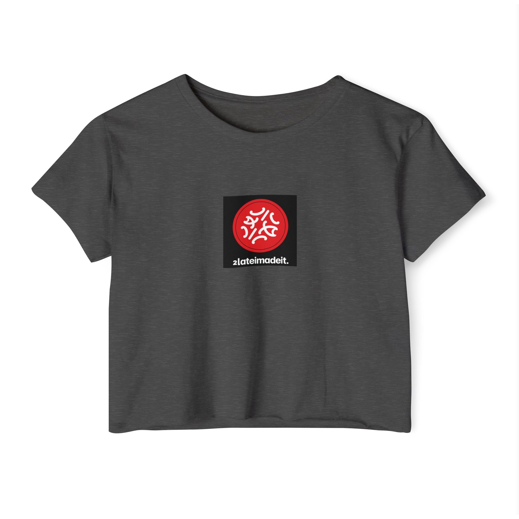 Festival Circle Crop Top — Minimal Black Symbol Graphic