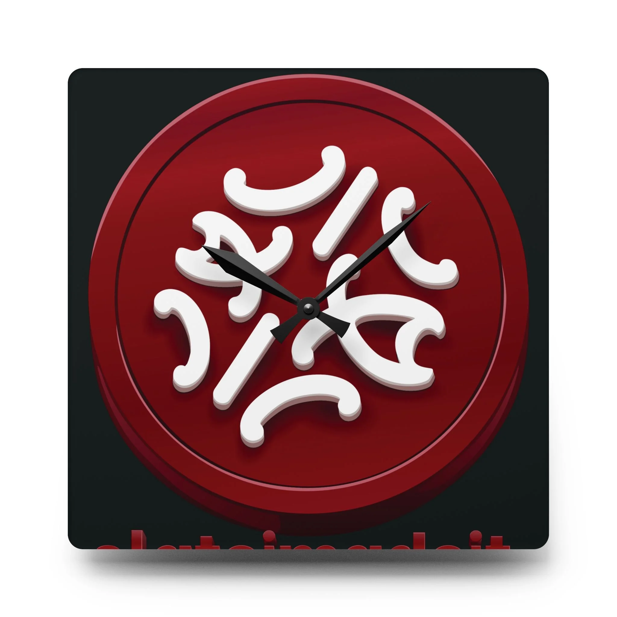 2LateiMadeit.® Acrylic Wall Clock — Minimalist Black & White Modern Clock