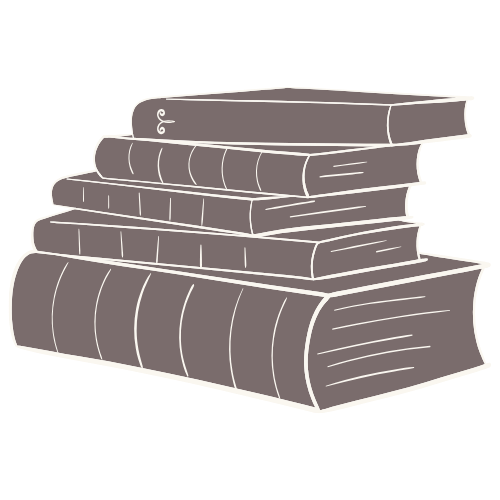 A line drawing of a stack of books to be read