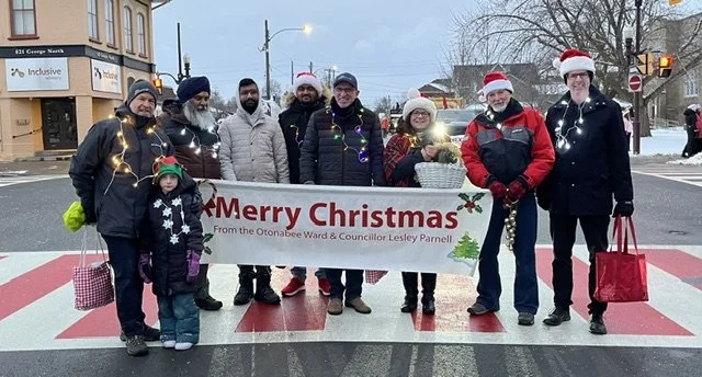 Lesley Parnell taking part in the 2025 Santa Claus Parade in Peterborough, ON