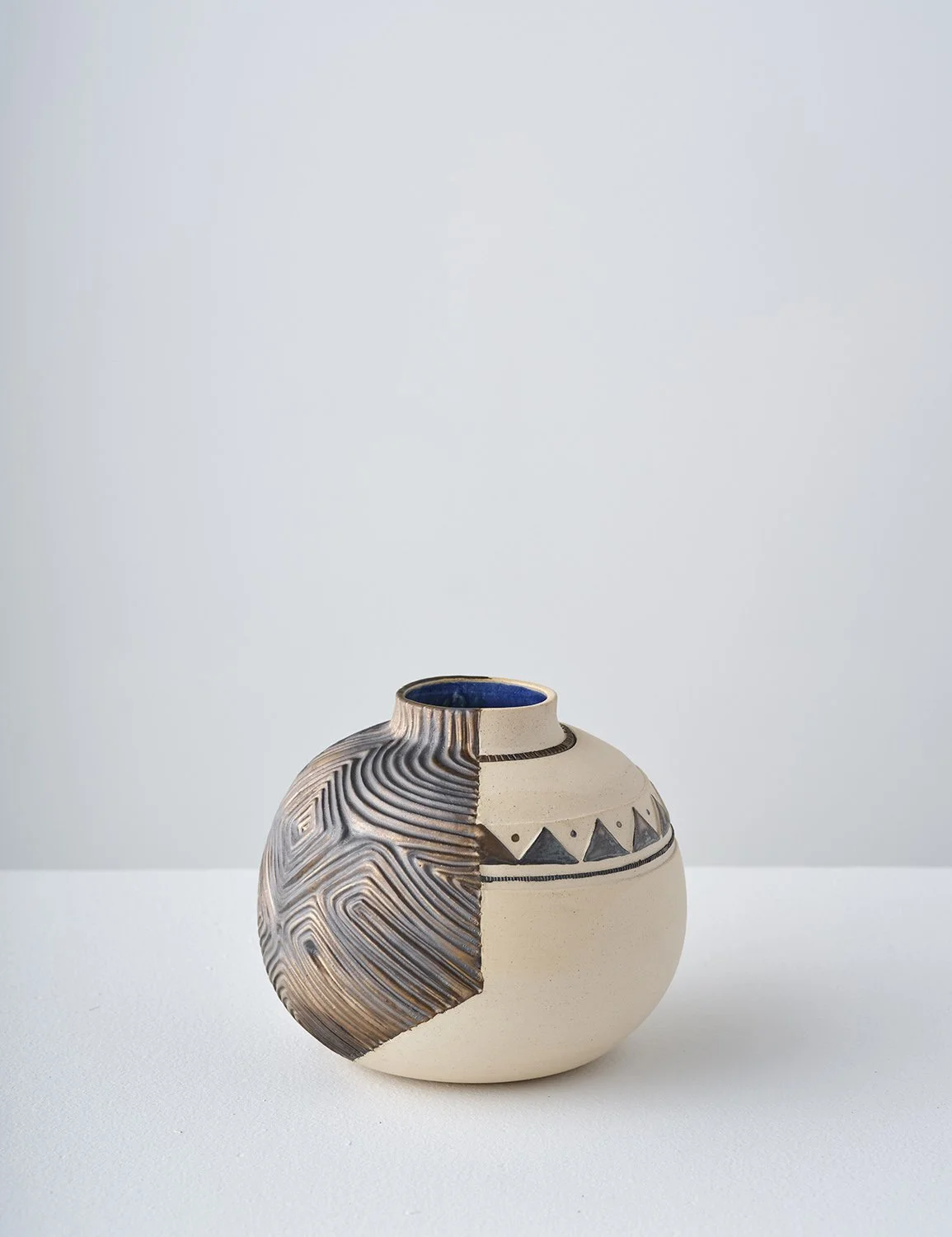 Half/Half IV 2026 (side)  
7 x 7.5 x 7.5 in Stoneware, glaze 