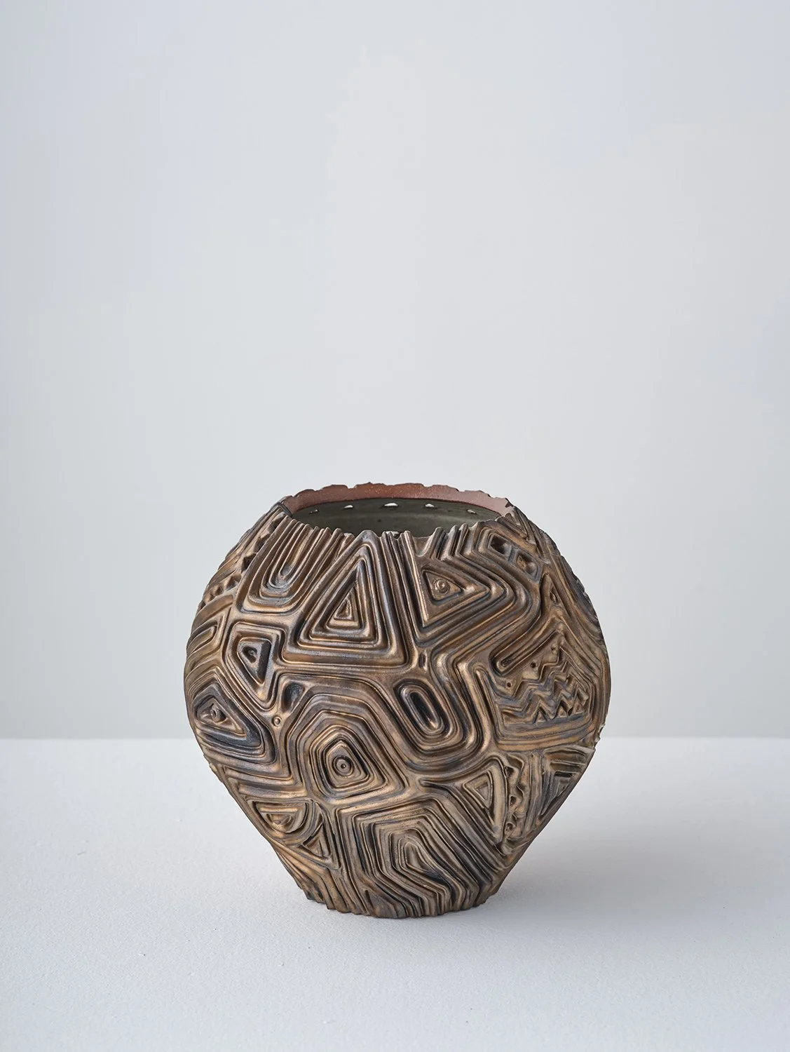 Half/Half II 2026 (back)  
9 x 9 x 9 in Terracotta, glaze 