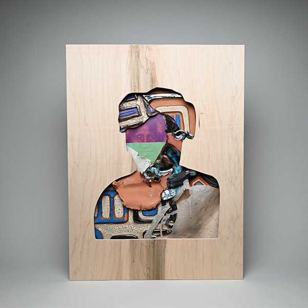 Granny, 2022 Terracotta, Abaca paper, Wood 18 x 24 in