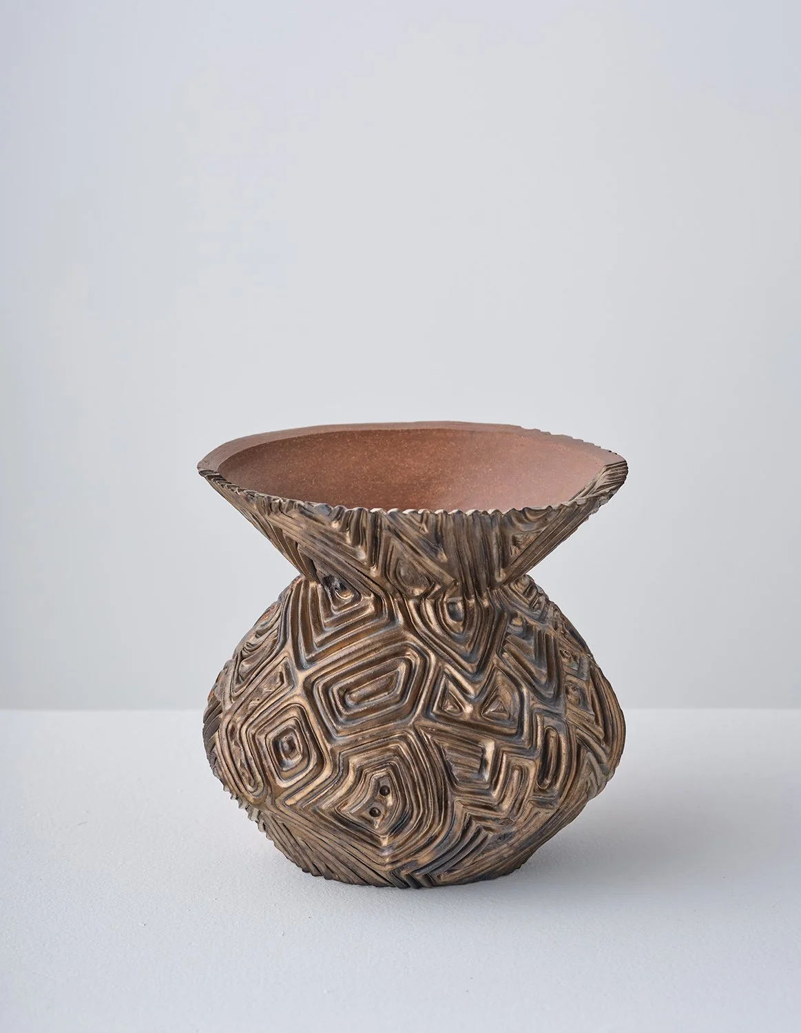 Half/Half I 2026  (back)  
9 x 9.5 x 9.5 in Terracotta, glaze