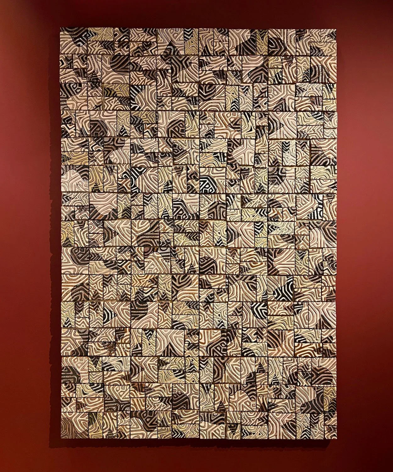 Memories of Home, 2023   6’ x 9’.2”
Terracotta, Glaze, Slip 
