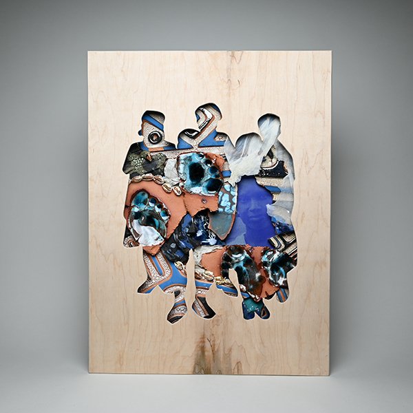 Family, 2022 Terracotta, Abaca paper, Wood 18 x 24 in

