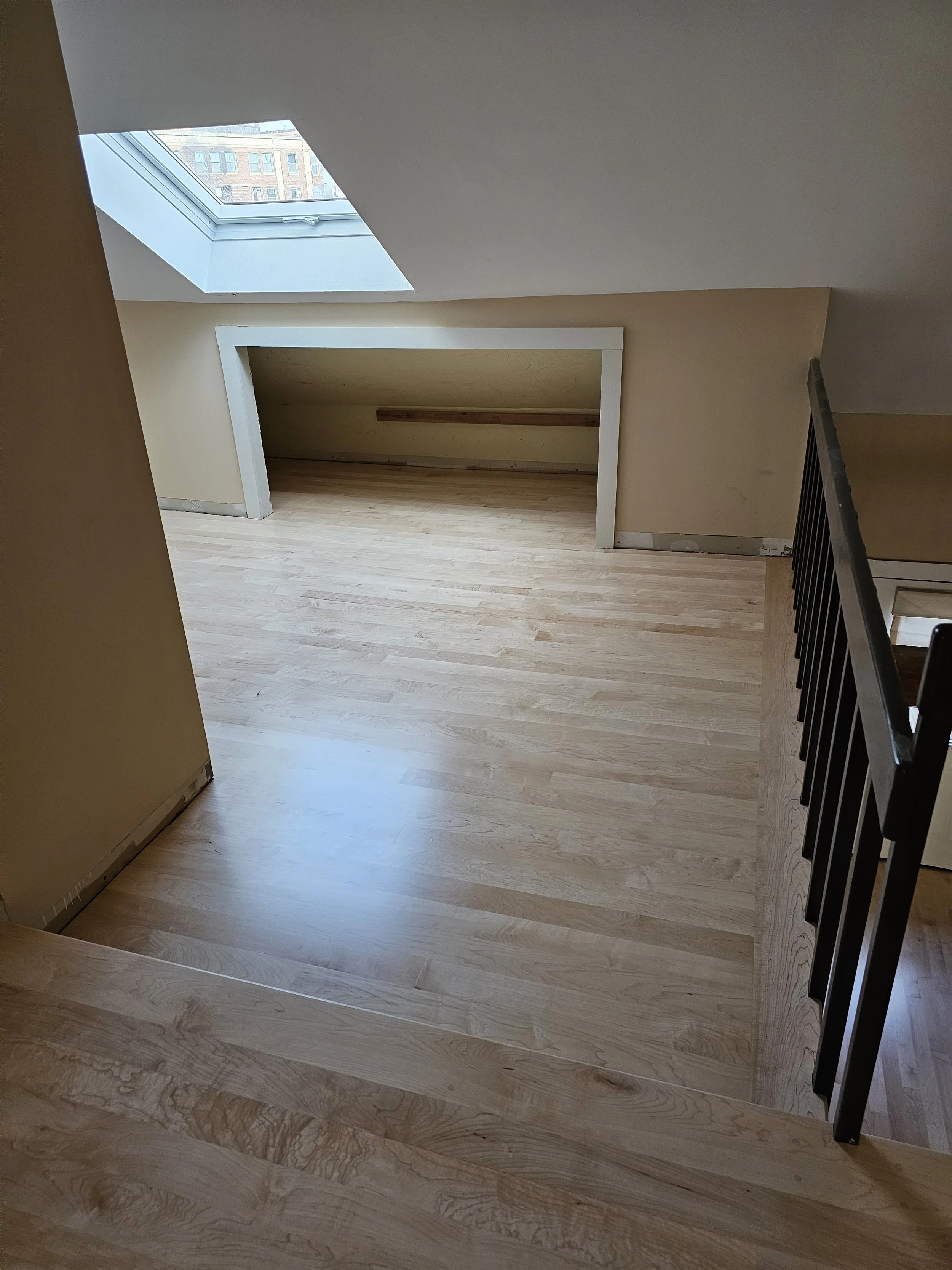 The finished floor in the loft area. 