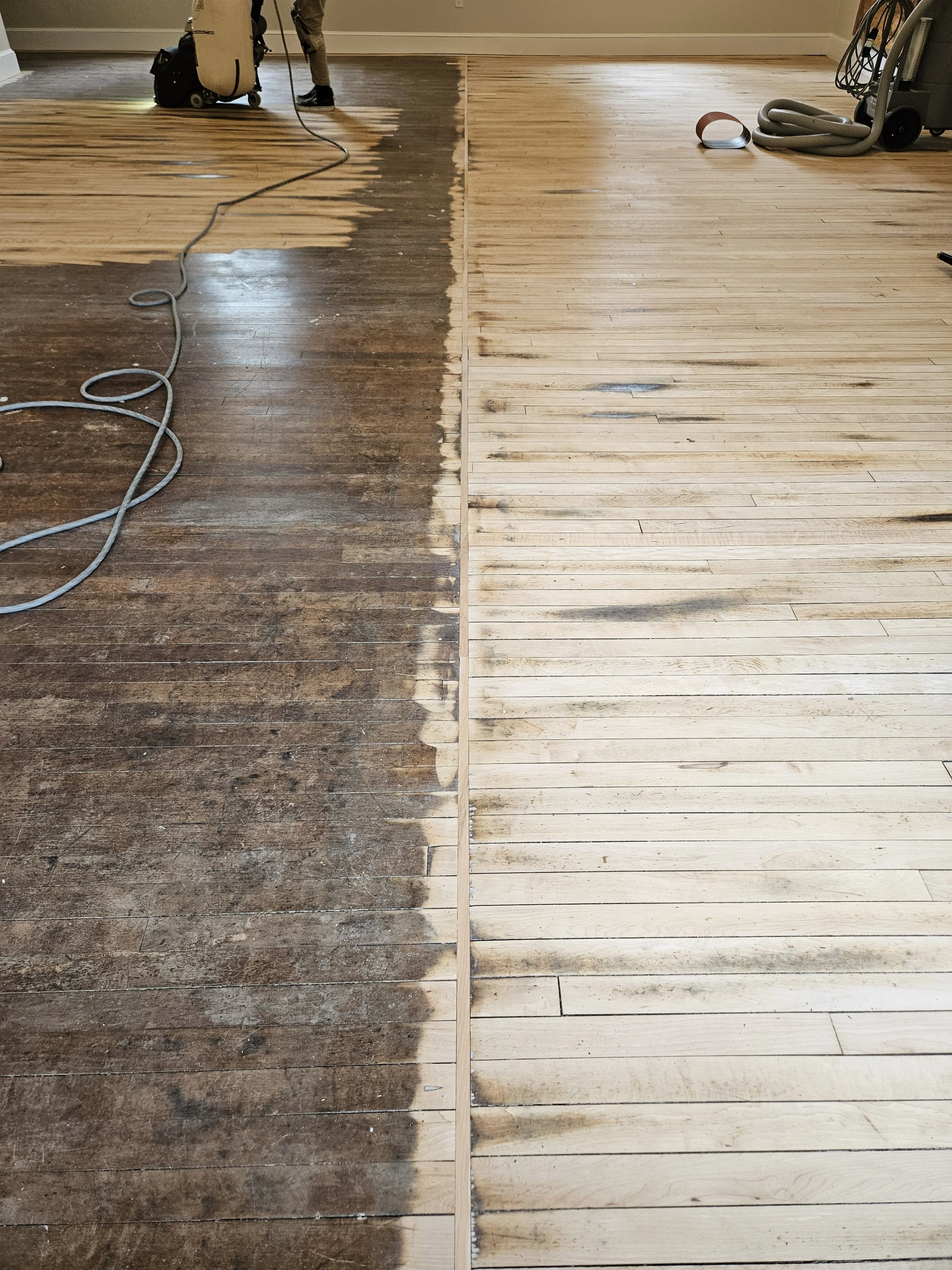 First pass at the sanding. What a difference already!