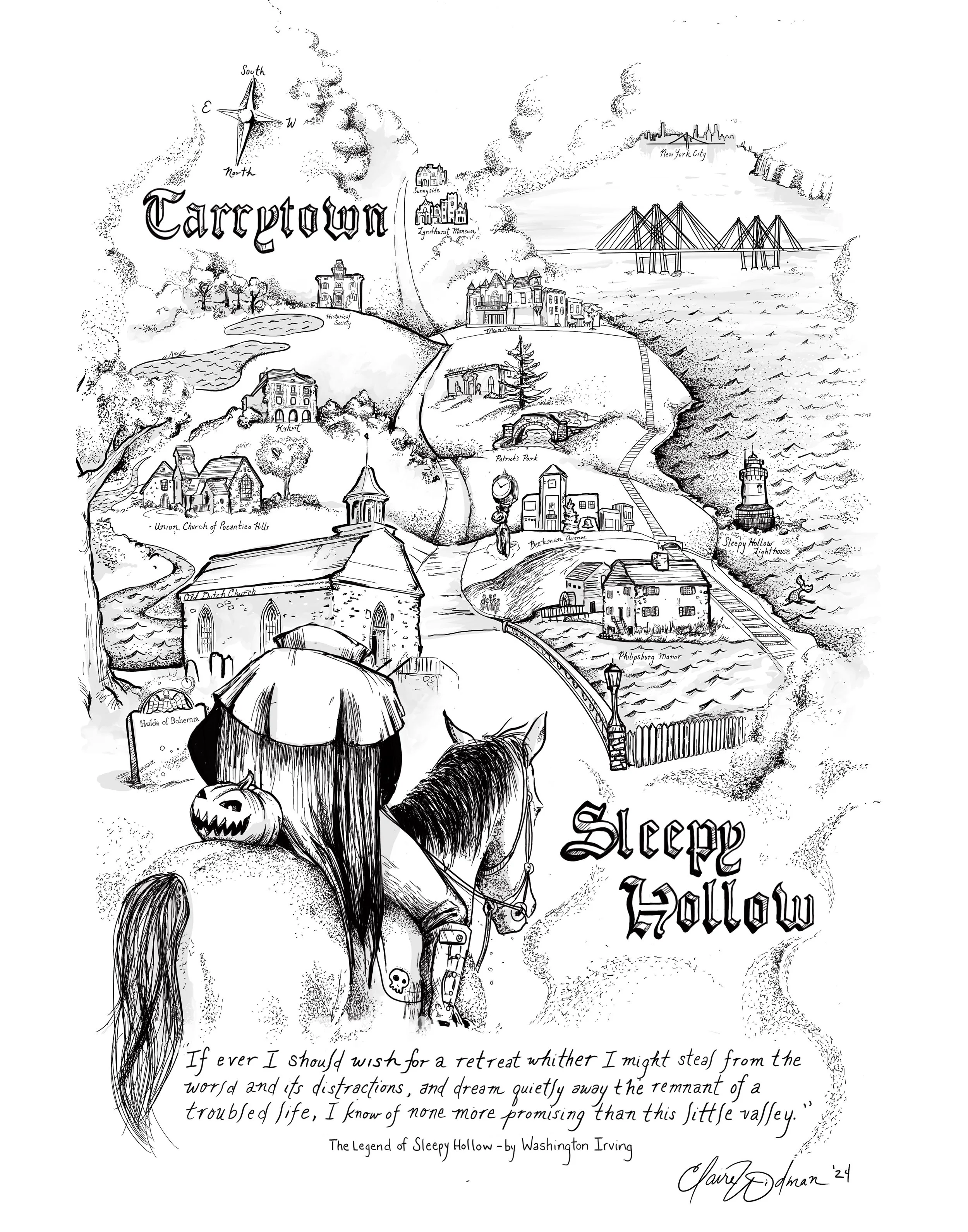 Sleepy Hollow and Tarrytown Illustration
