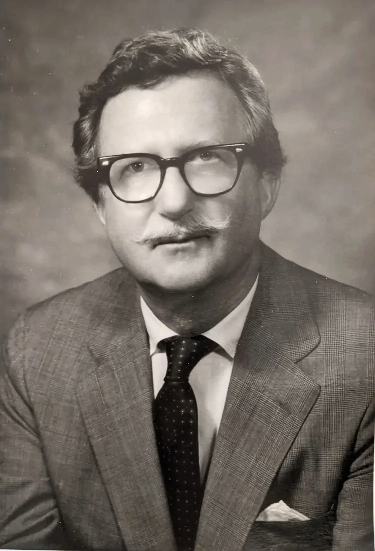 Sepia-toned head shot of Bob Fernley from St. Thomas Church Whitemarsh.
