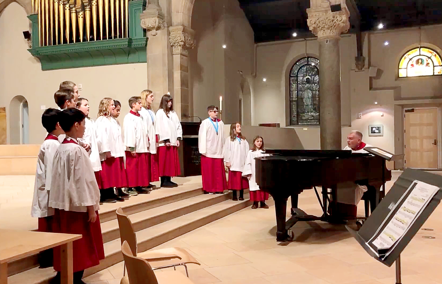 Michael directing choristers at St. Thomas’ Church Whitemarsh.