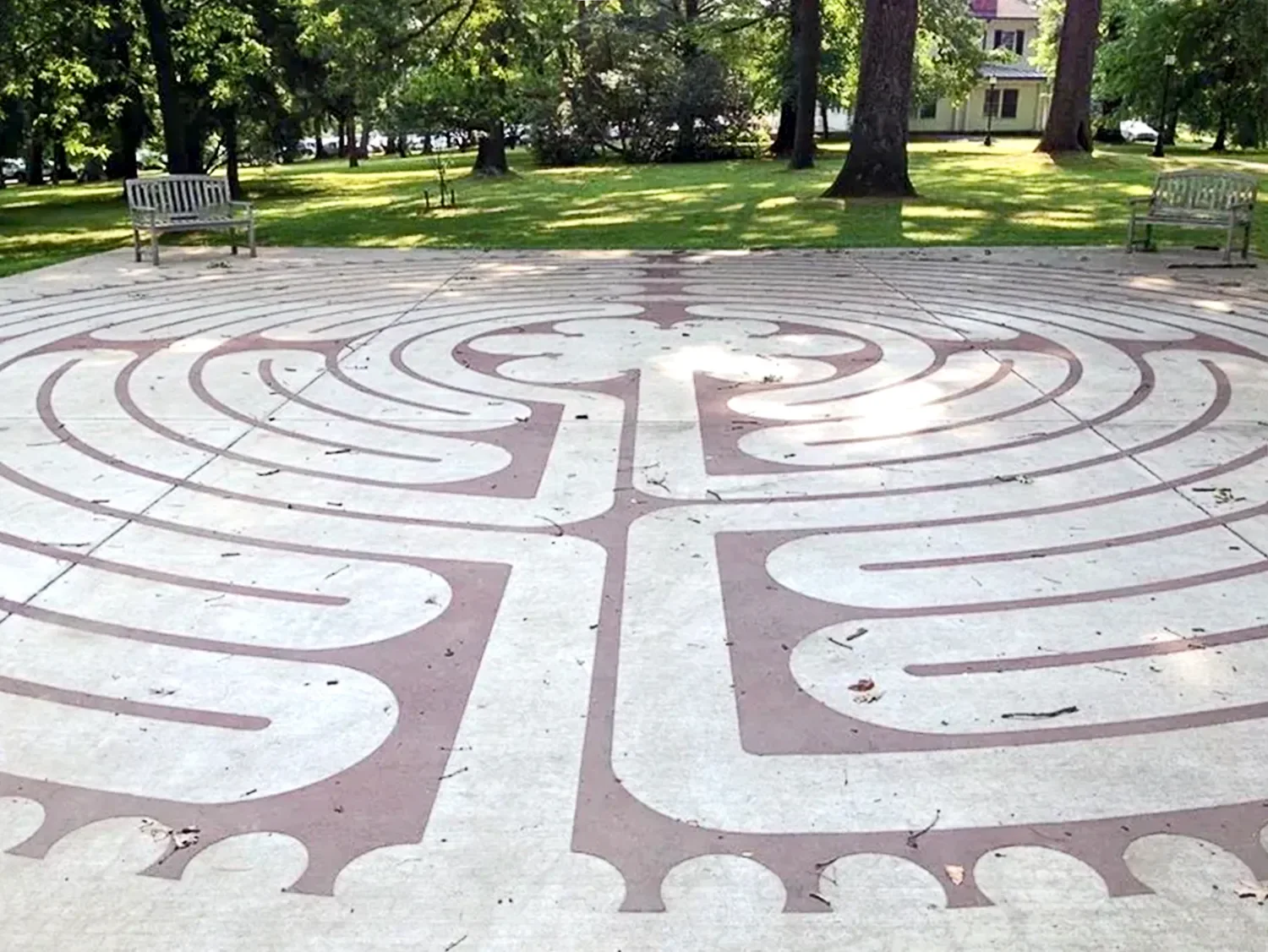 The labyrinth meditative walkway at The Retreat at St. Thomas’ Church Whitemarsh.