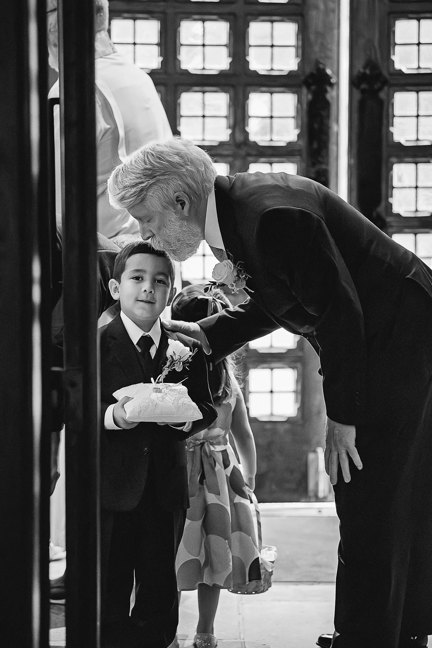 Groom and grandson in the main church at St. Thomas’ Church Whitemarsh.