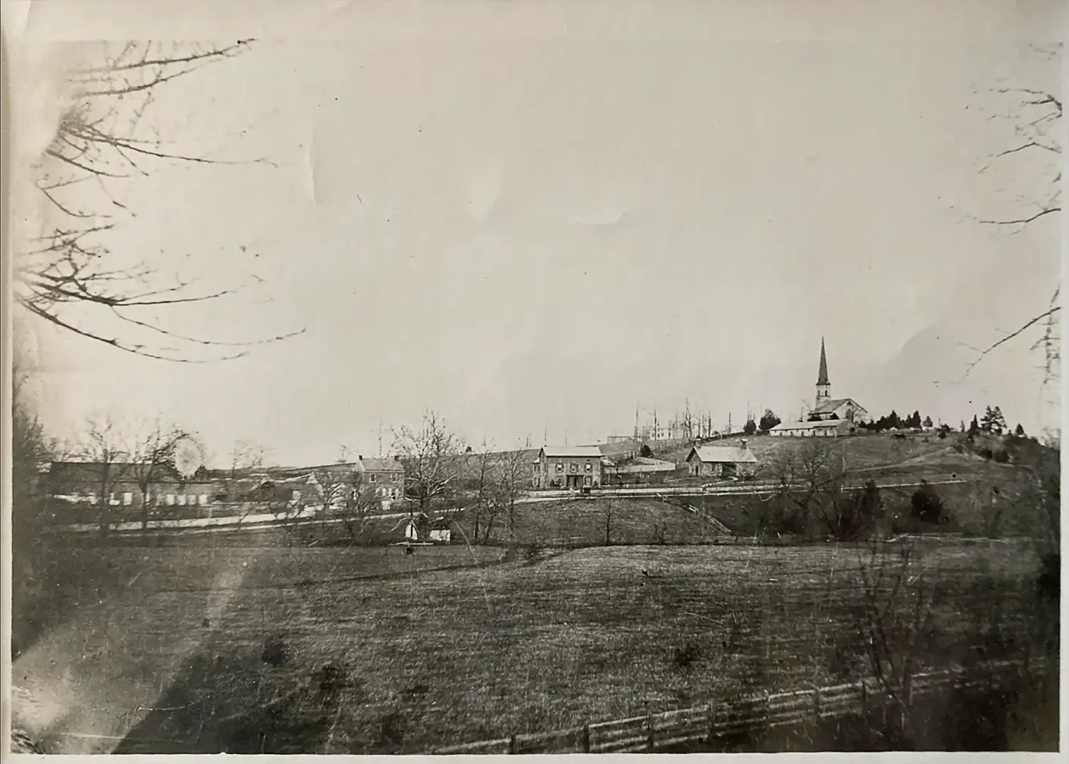 Historic black and white photograph of St. Thomas’ third church.