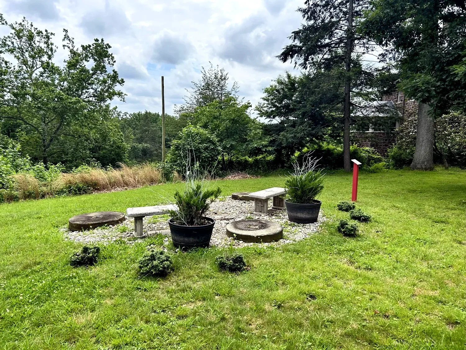 Walking trail's lookout point at The Retreat at St. Thomas’ Church Whitemarsh.