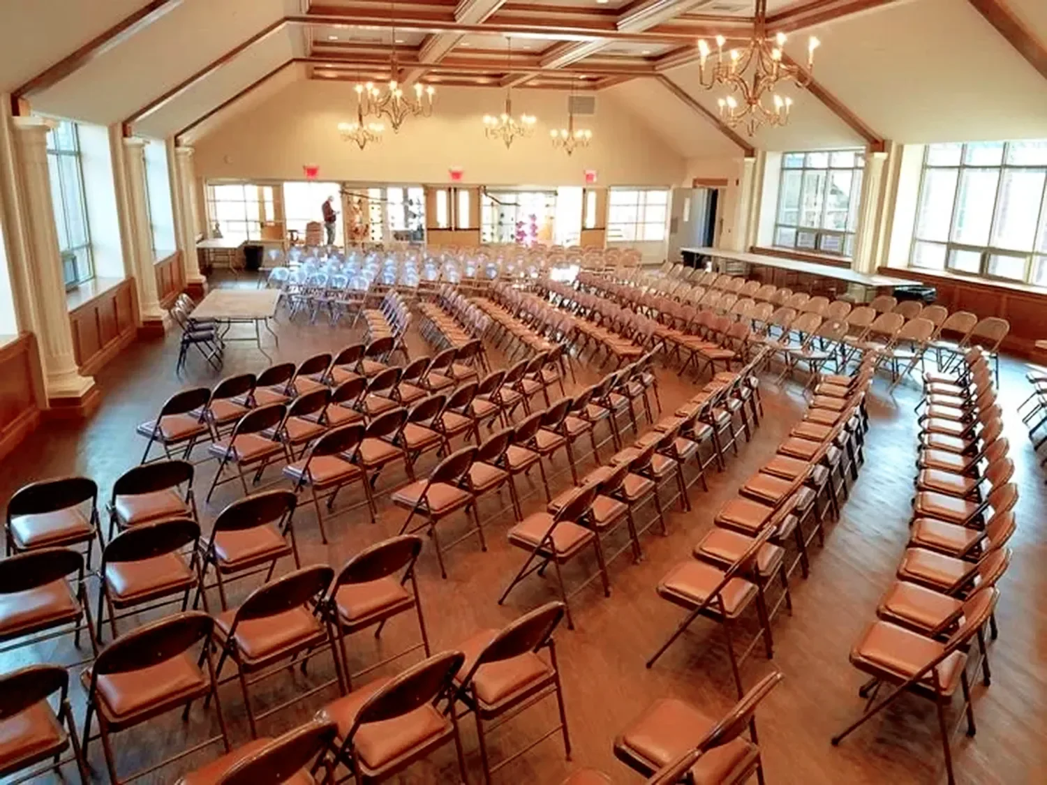 Parish Hall set up for a speaking event at The Retreat at St. Thomas’ Church Whitemarsh.