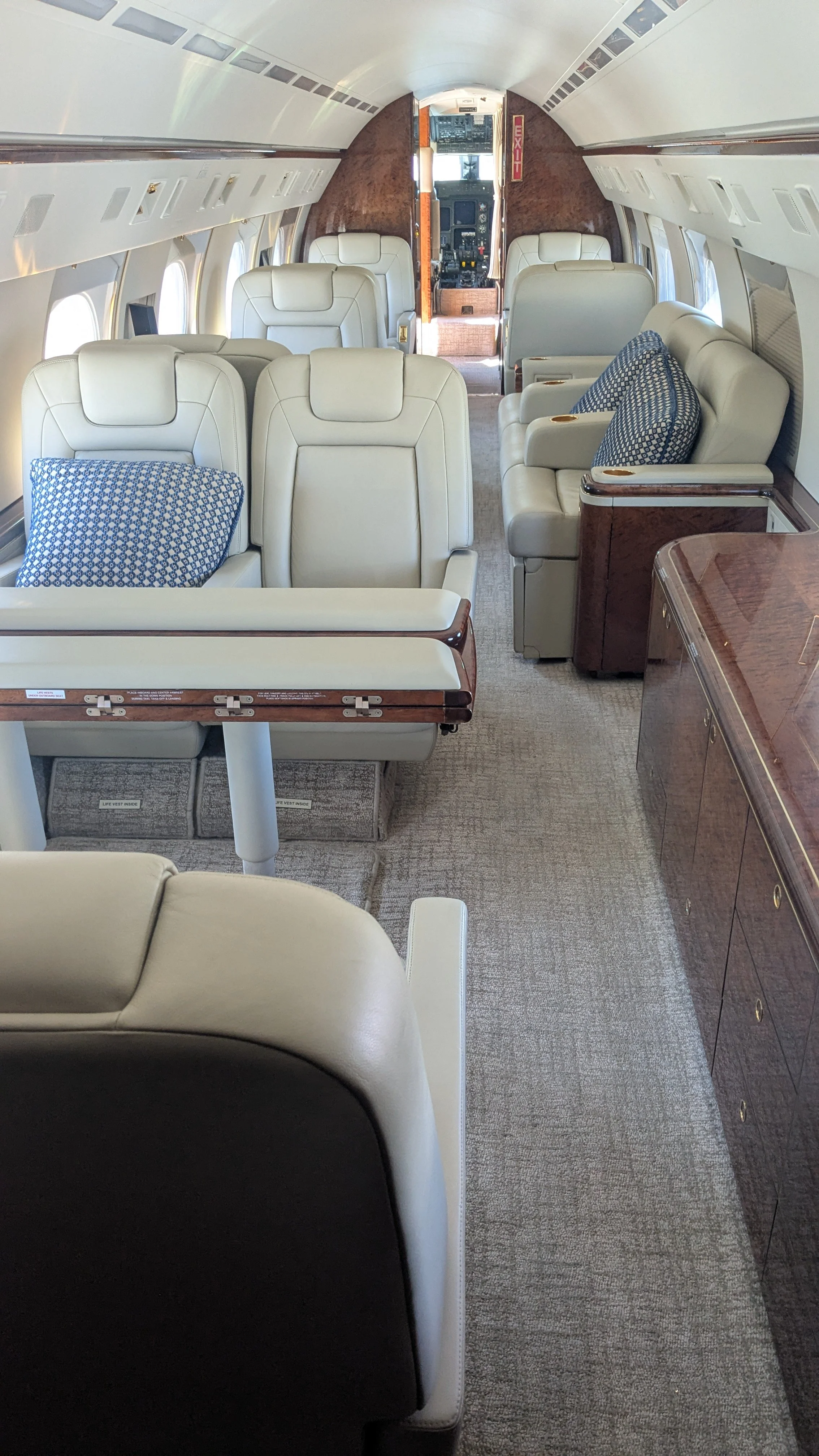Interior Detailing over at ADS Addison Airport for a Gulfstream IV