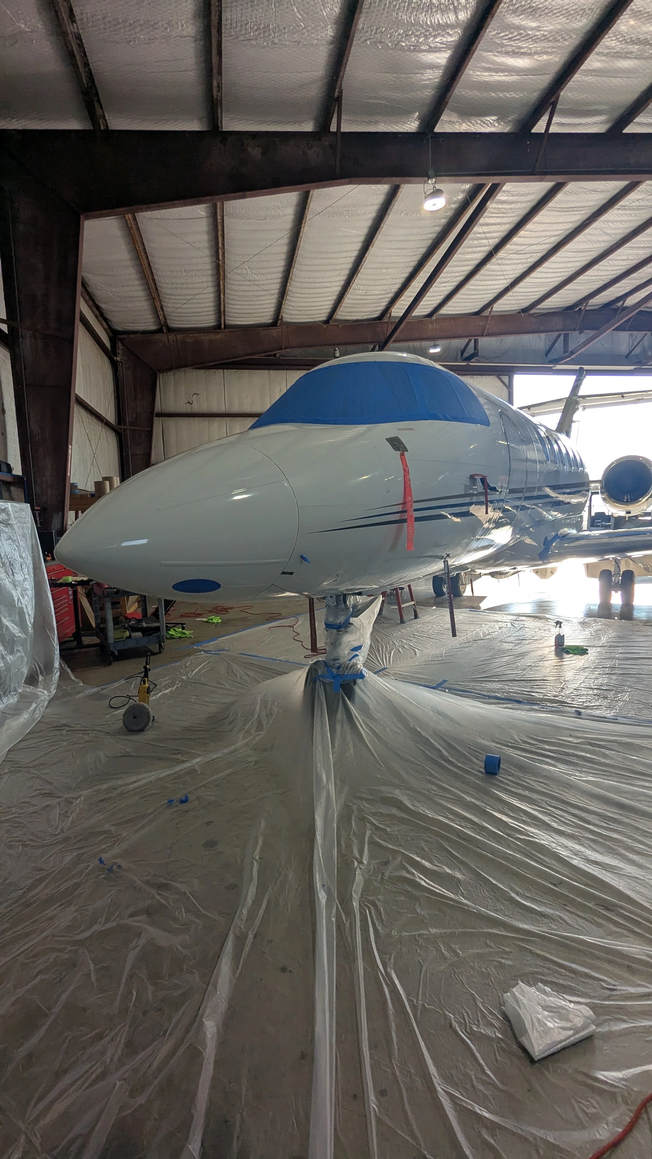 Aircraft polishing over in Fort Worth, KFTW. We also applied Ceramic Coating with Xpel.