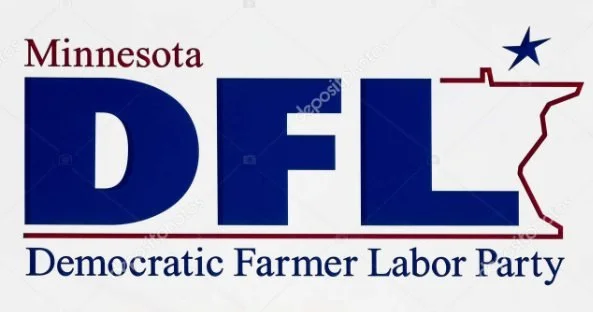 Logo of the Minnesota Democratic Farmer Labor Party, featuring the text 'Minnesota DFL' with a star and outline of the state of Minnesota.