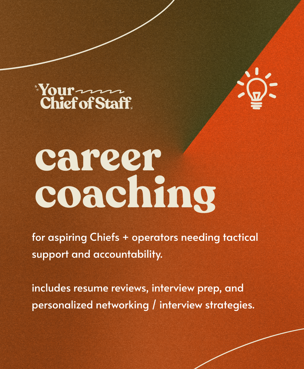 orange background your chief of staff career coaching for aspiring chiefs needing support