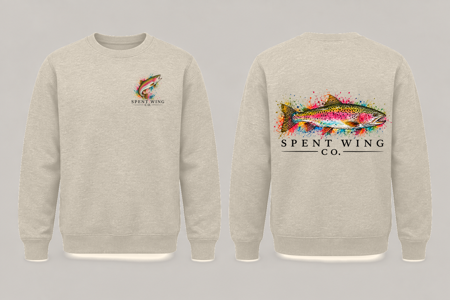 Spent Wing Co 3911 Heather Dust sweatshirt mockup.png