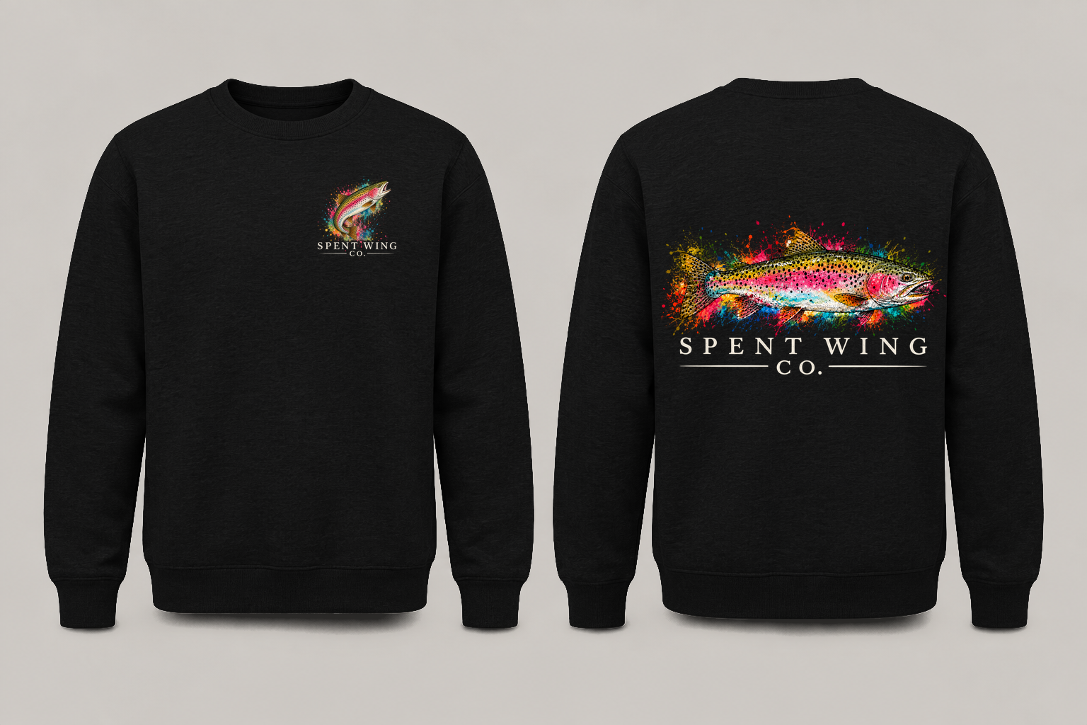 Spent Wing Co 3911 black heather sweatshirt mockup.png