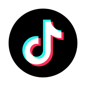 TikTok logo on a black background