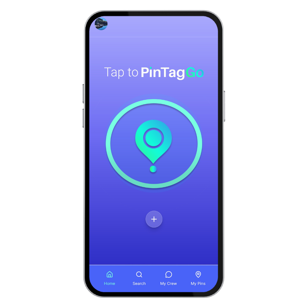 PinTagGo app screen displaying saved location details and GPS coordinates