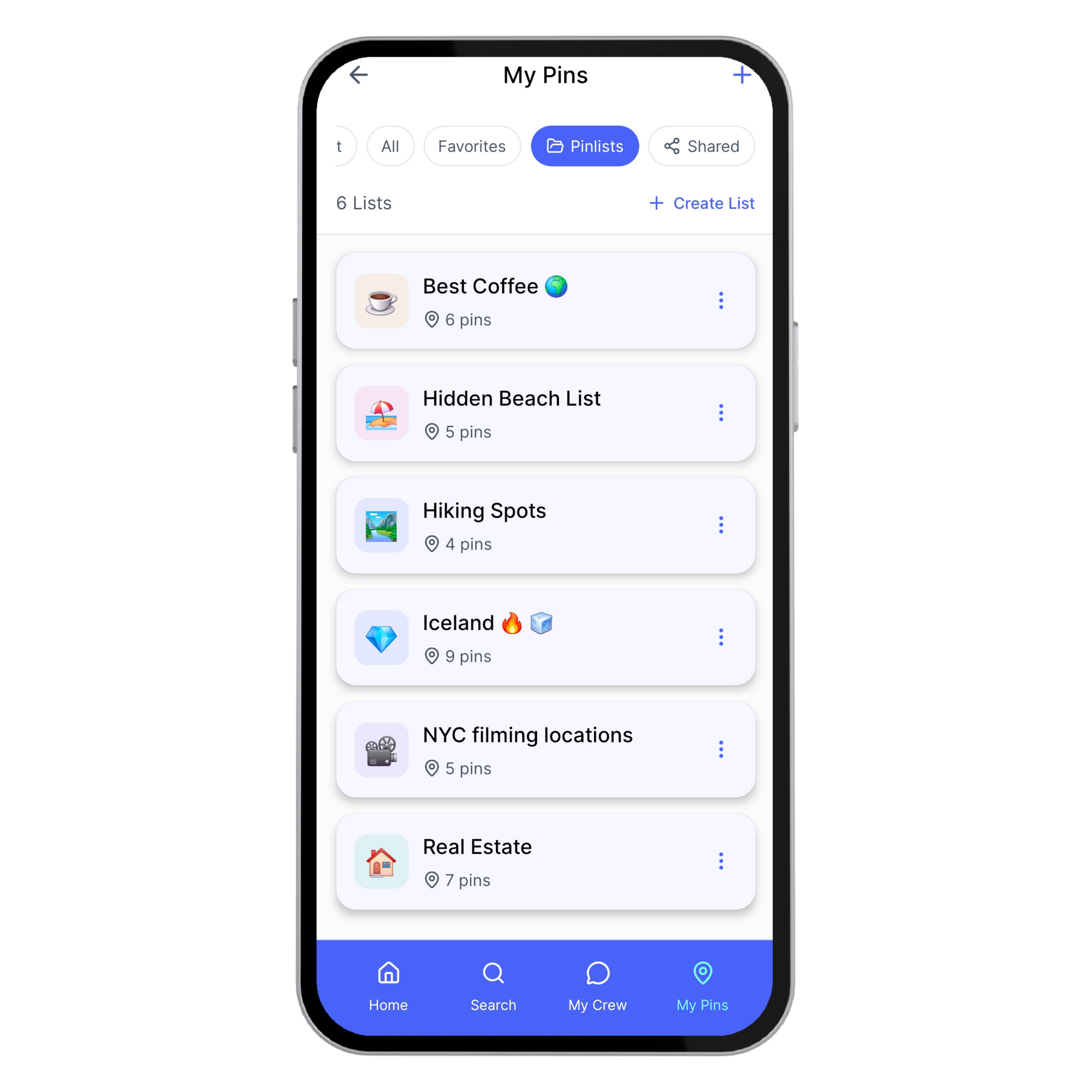 PinTagGo custom pinlists for organizing travel destinations restaurants and favorite places