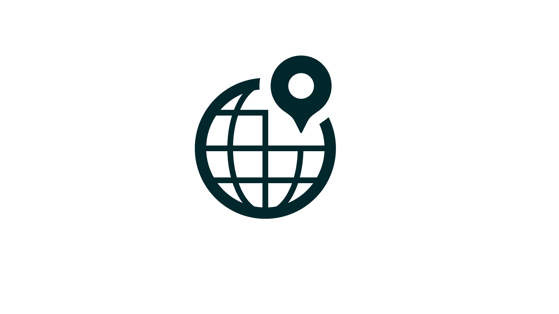 Ícone de globo terrestre com localização mundial.