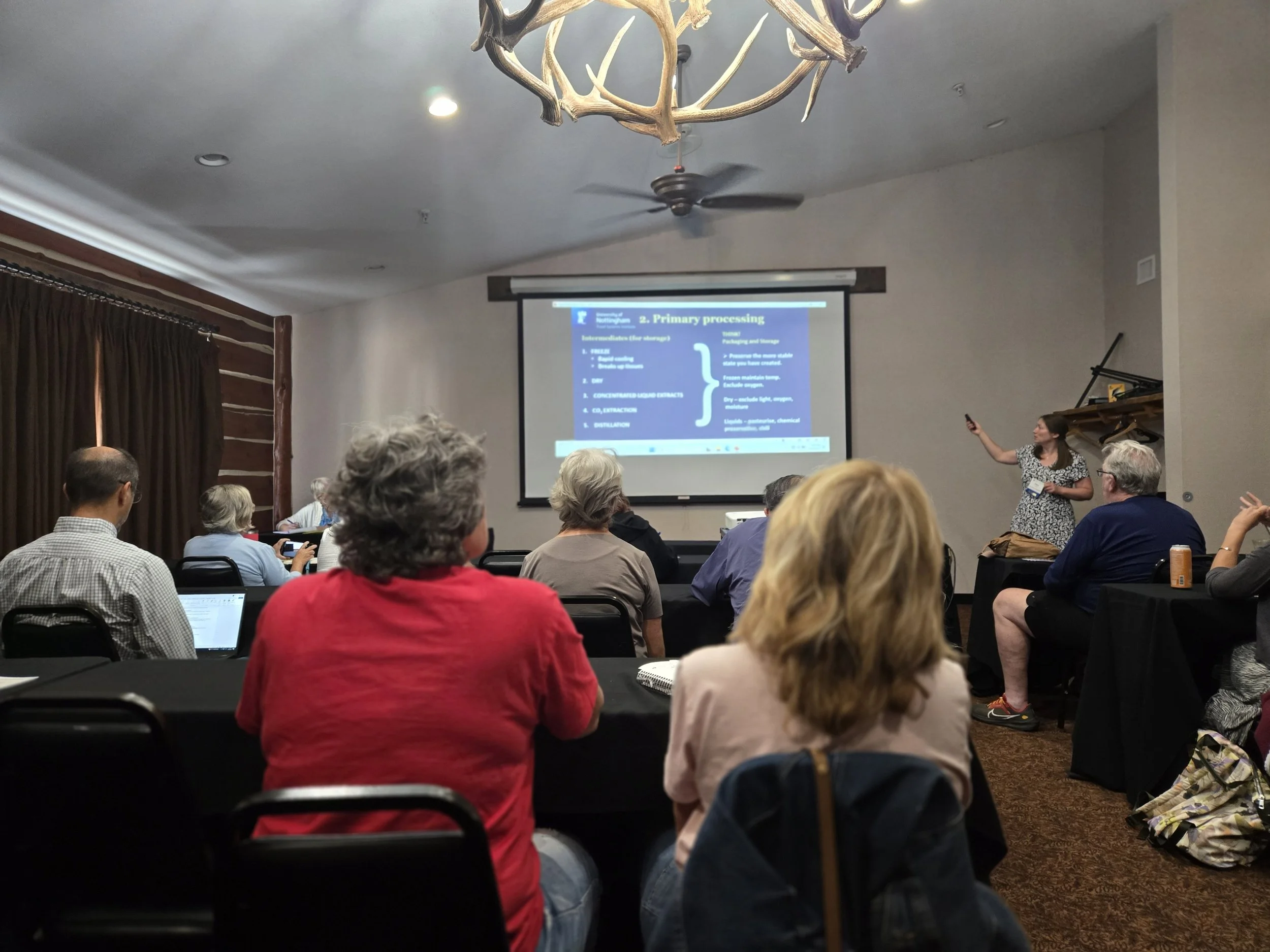 American elderberry growers, researchers, and industry partners attending a workshop focused on production practices, processing methods, and market development.