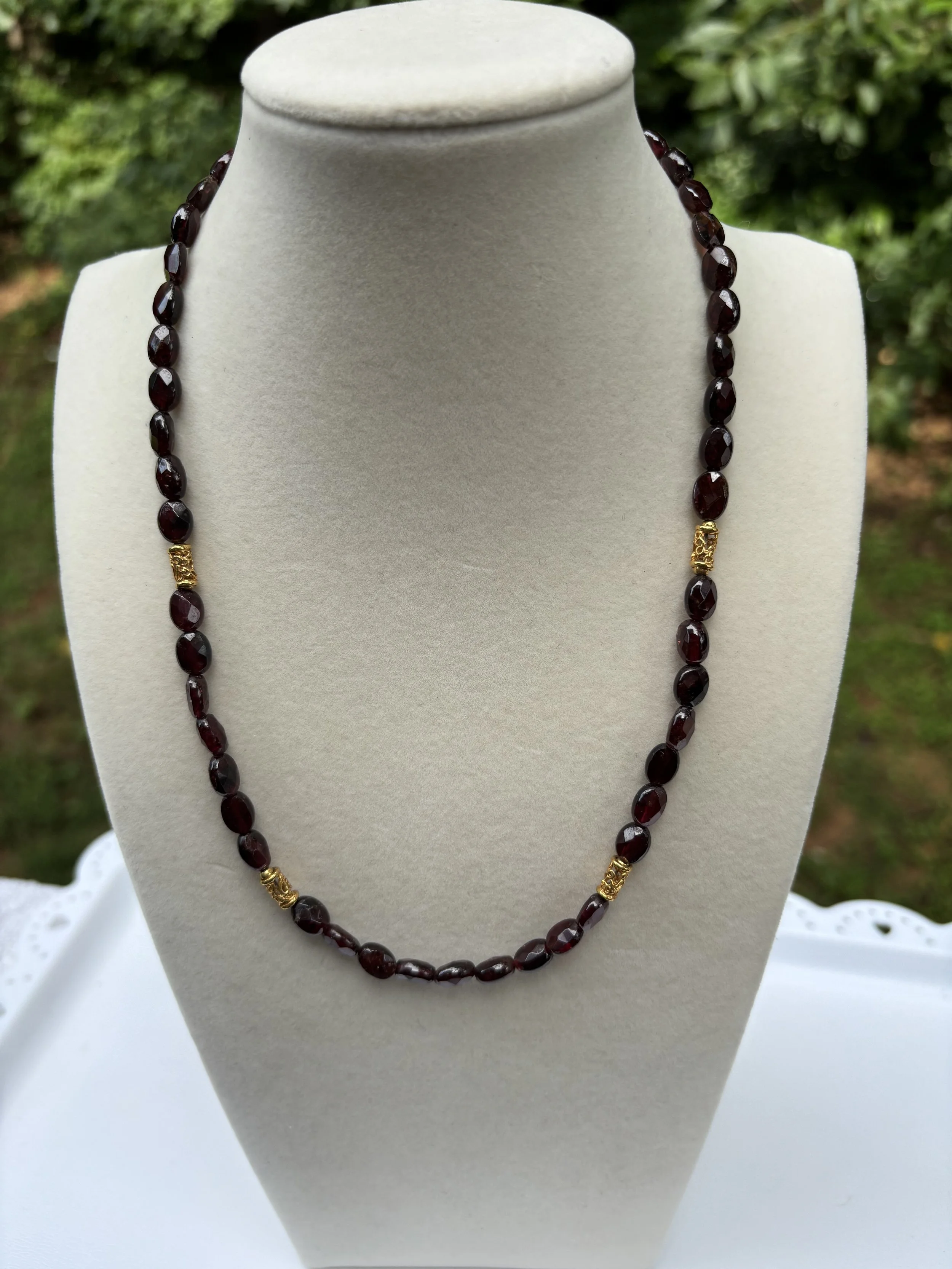 Garnet and Gold Necklace