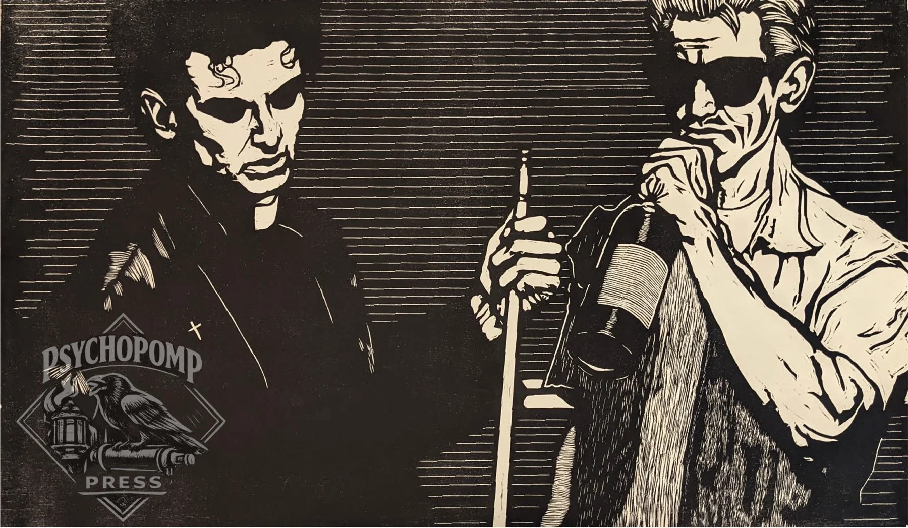 Preacher! Preacher! 
18"x24", Relief Woodcut
