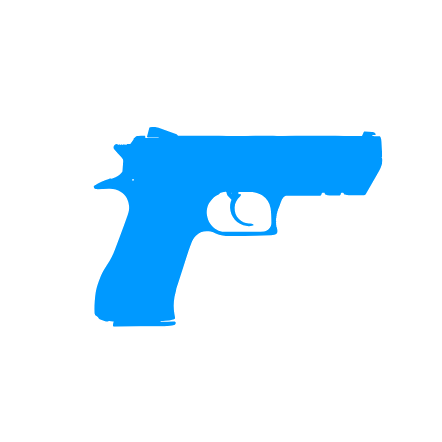Firearm icon representing precision CNC machining for firearm components and accessories