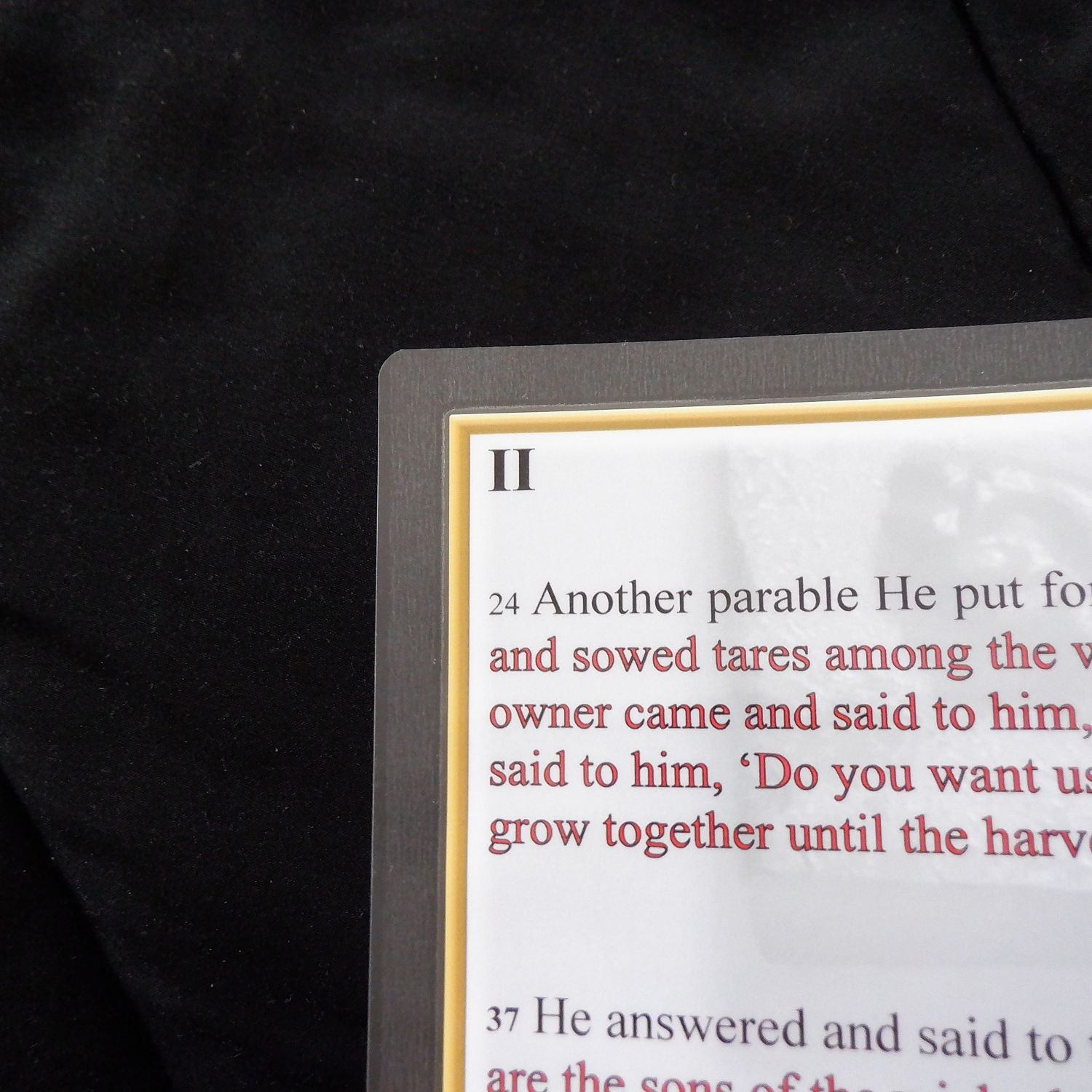 The Parables of the Lord thermally laminated.